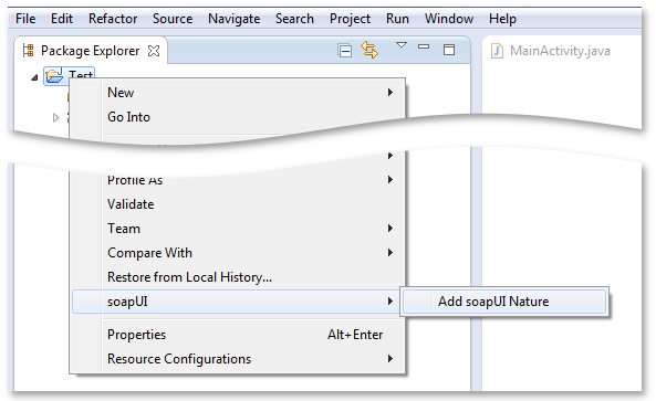 adding a soapUI nature in eclipse