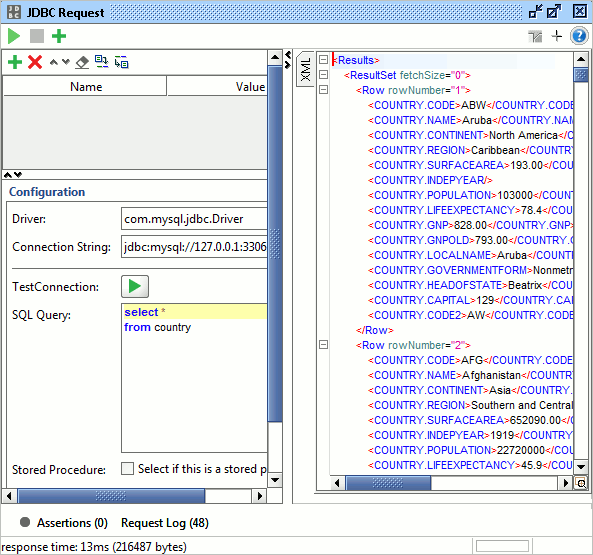 JDBC teststep core