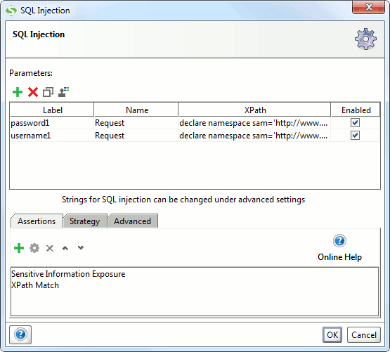 Security scan configuration